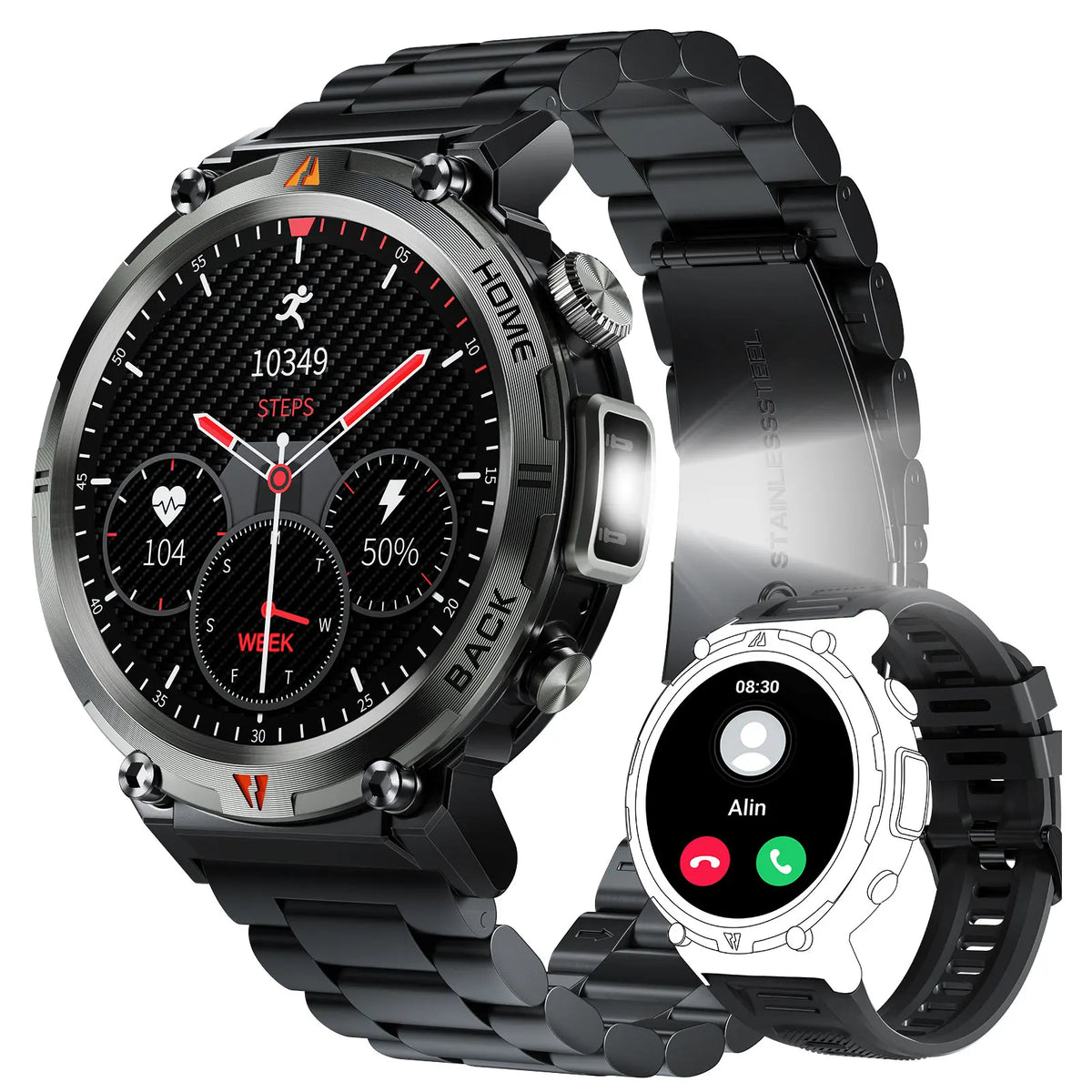 EIGIIS Ke3 Bluetooth Smartwatch With Heart Rate Health Monitoring