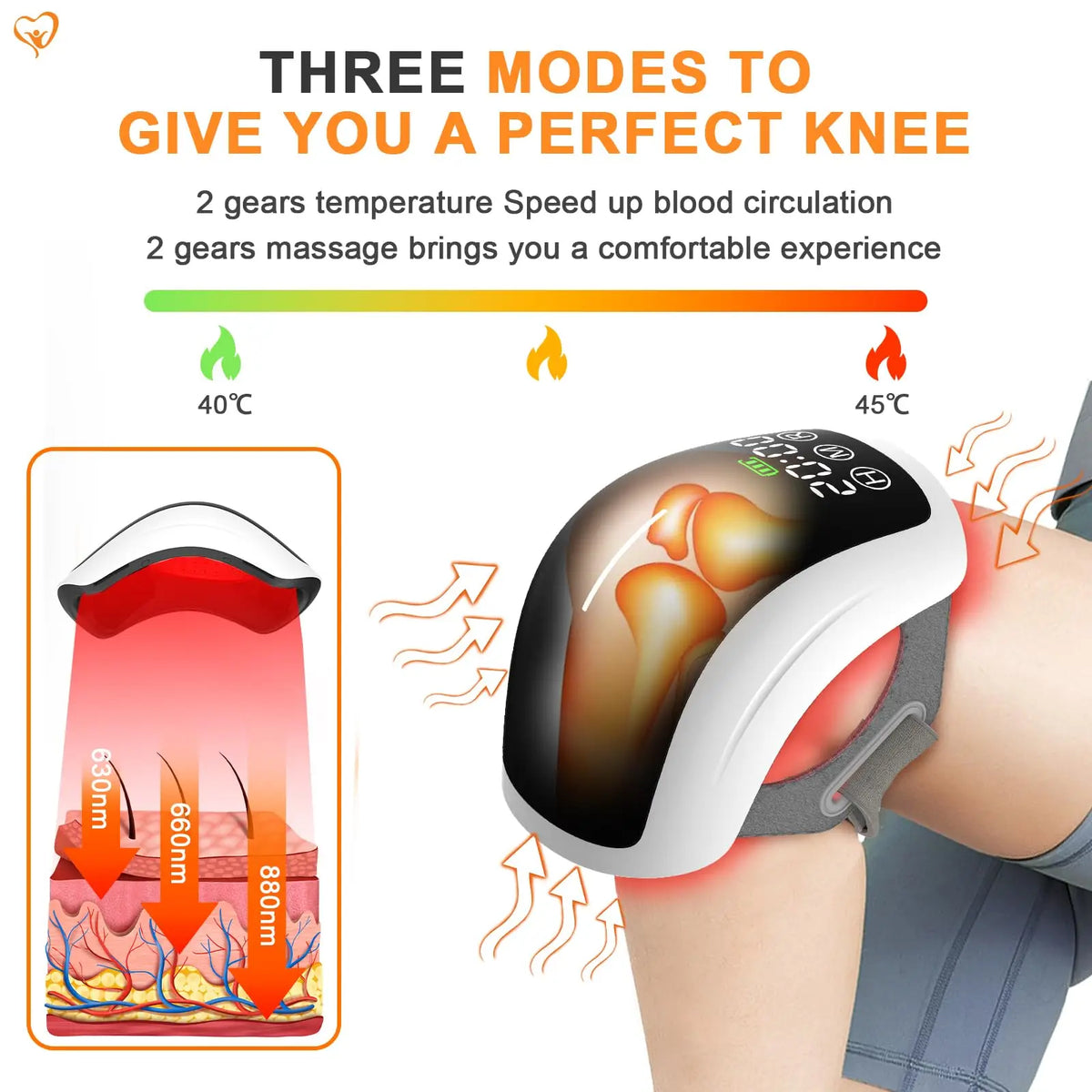 Jitesy Heated Knee Massager With Infrared Light Therapy