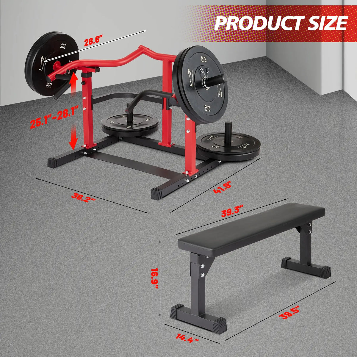 Adjustable Chest Press Machine with Converging Arms and Bench