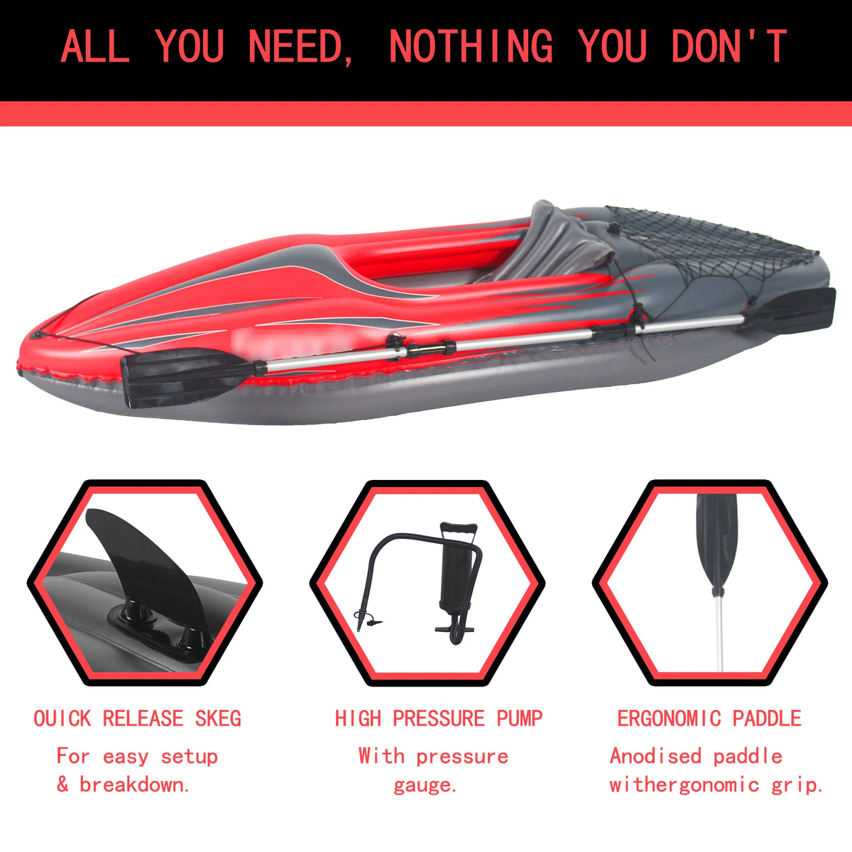 HHSJZWCY Inflatable Fishing Kayak With Paddles And Portable Pump