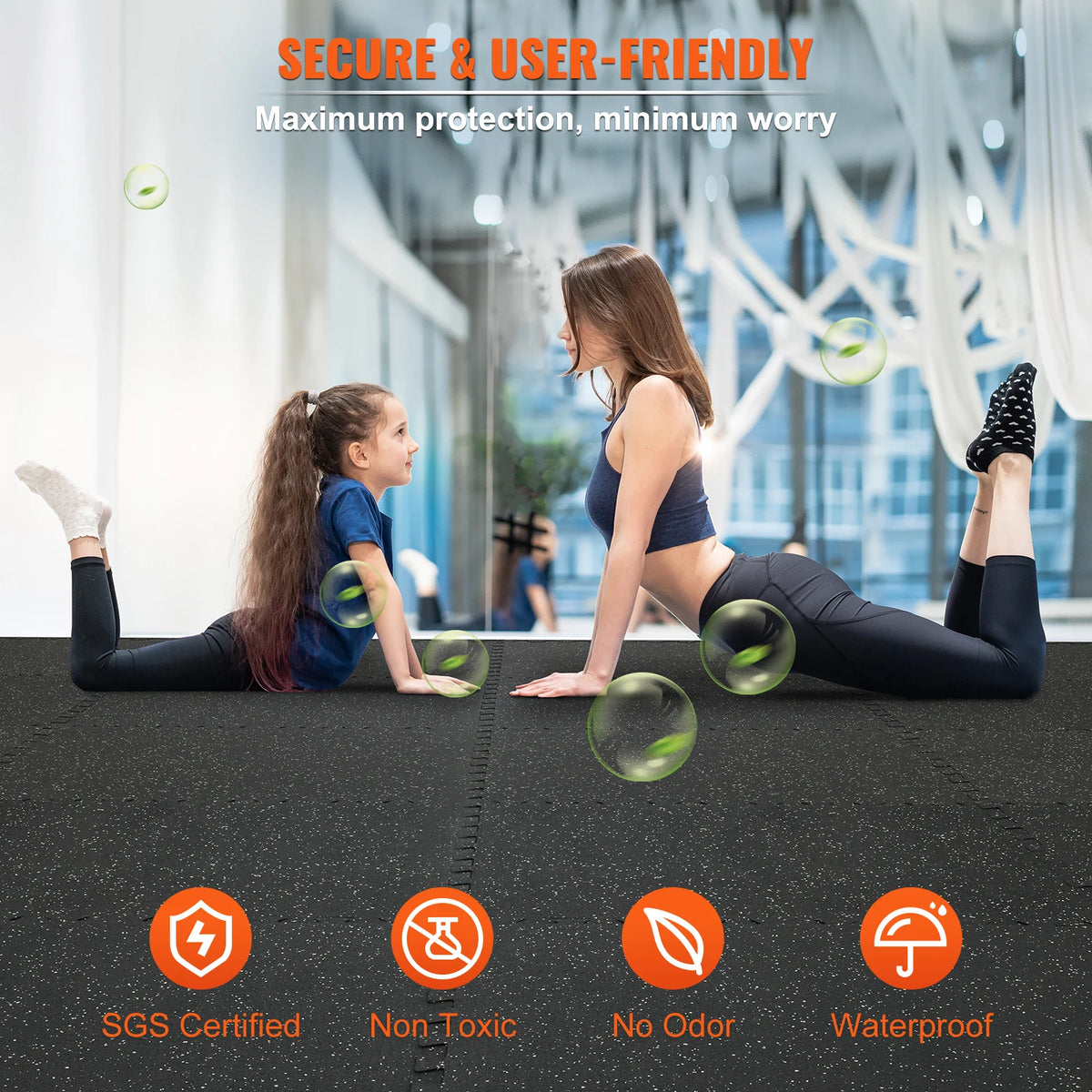 SucceBuy Interlocking EVA Foam Rubber Top Gym Floor Mats