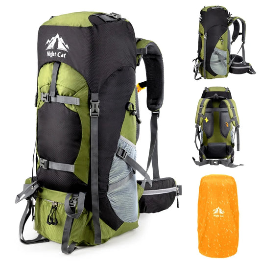 Night Cat Lightweight Hiking Backpack With Attached Rain Cover