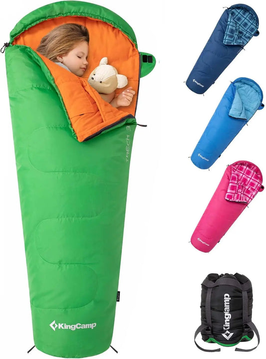 Lightweight Waterproof Flannel Kids Sleeping Bag For Youth Camping