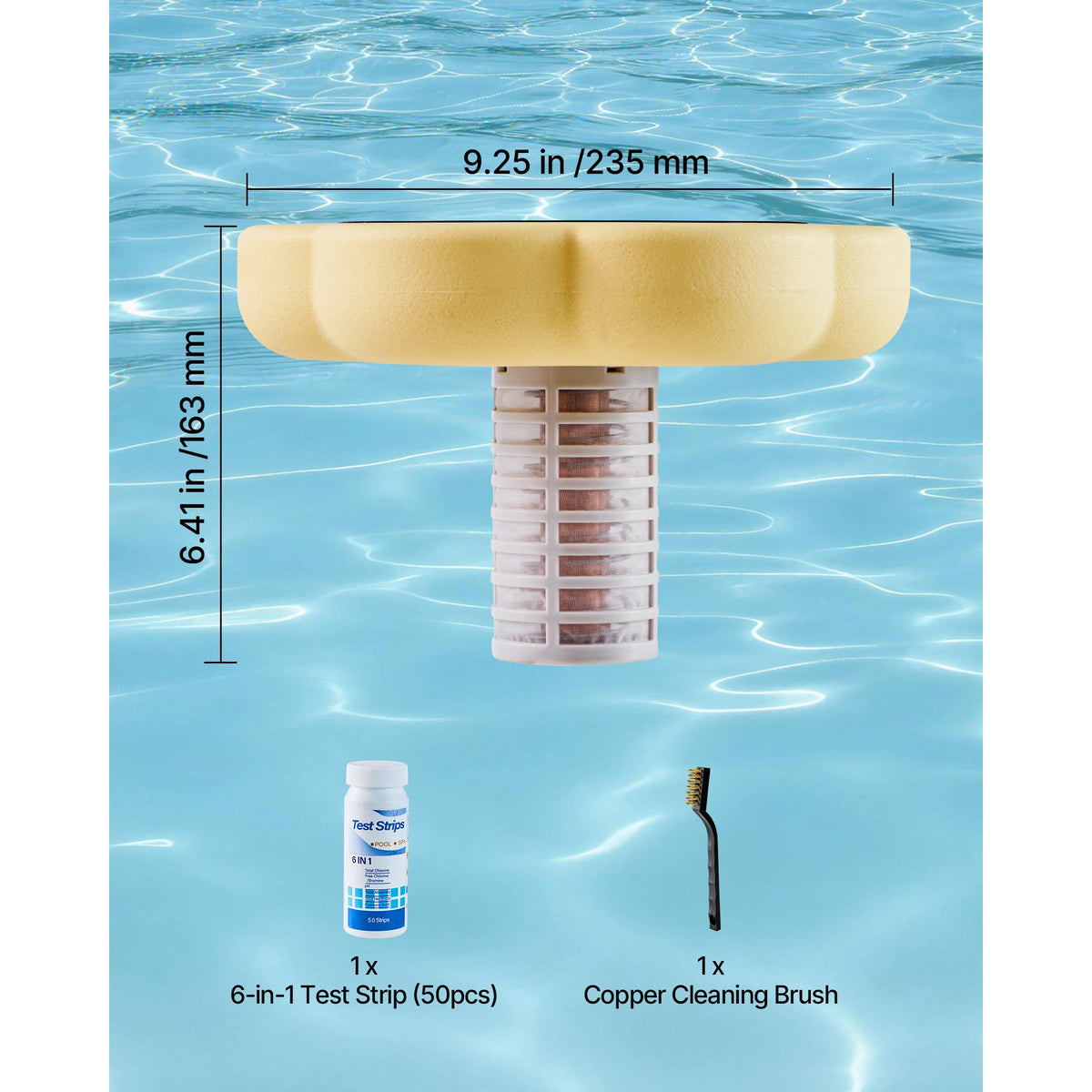 SucceBuy Solar Pool Ionizer Copper Floating Chlorine Free Water Purifier