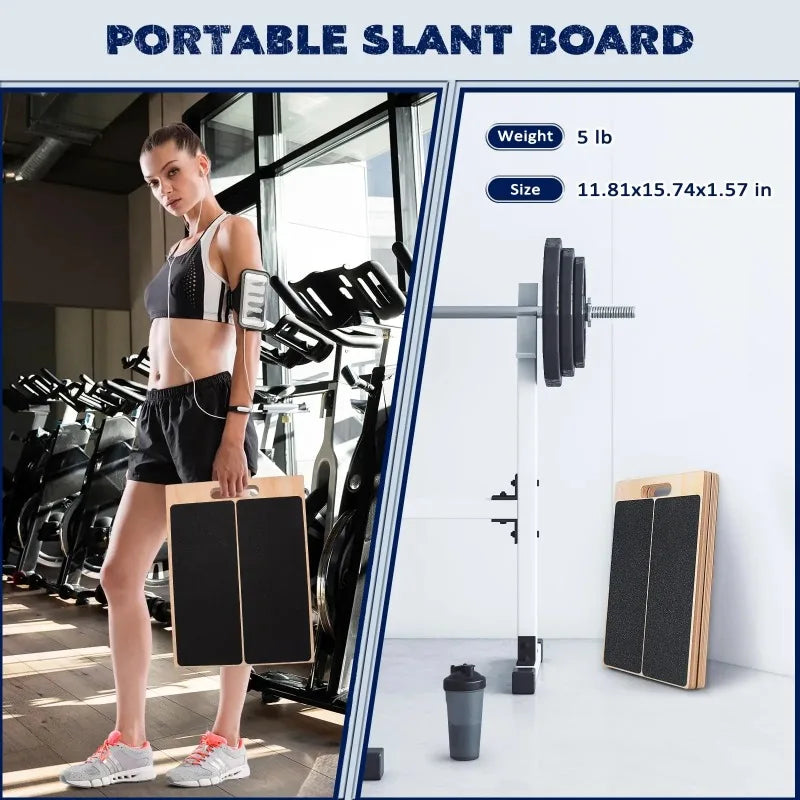 Adjustable Wooden Slant Board for Calf Stretching and Ankle Therapy