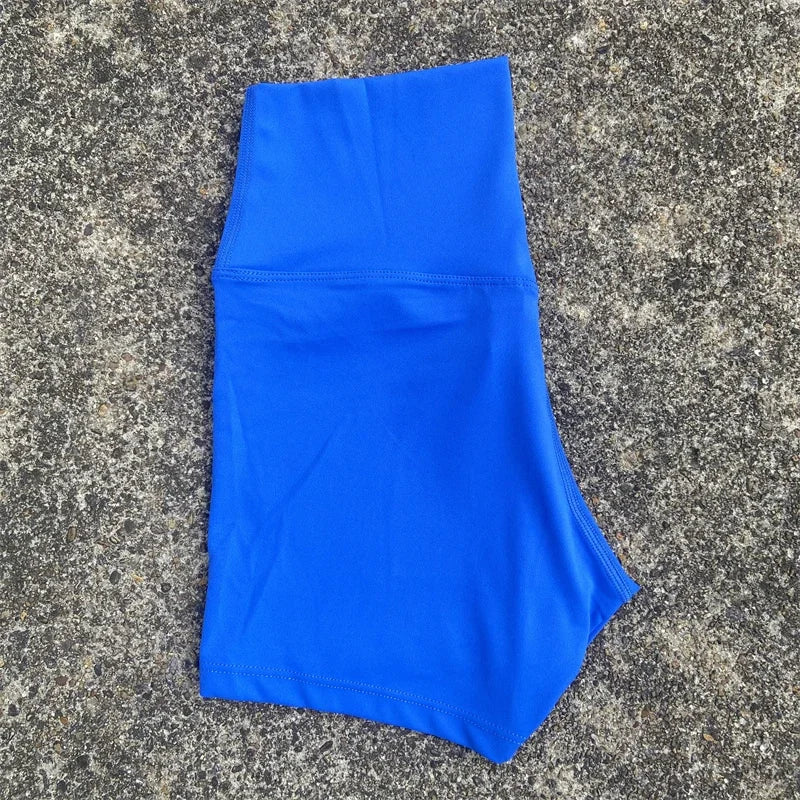 Women High Waist Cotton Yoga Fitness Athletic Shorts