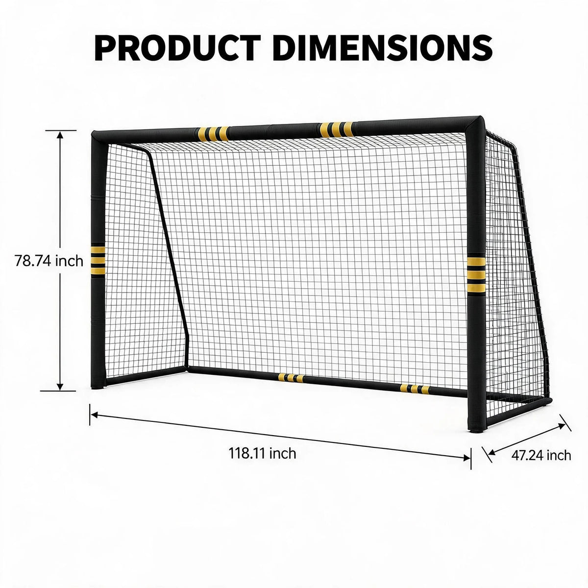 HiMISS Heavy Duty Steel Soccer Goal With Padded Posts