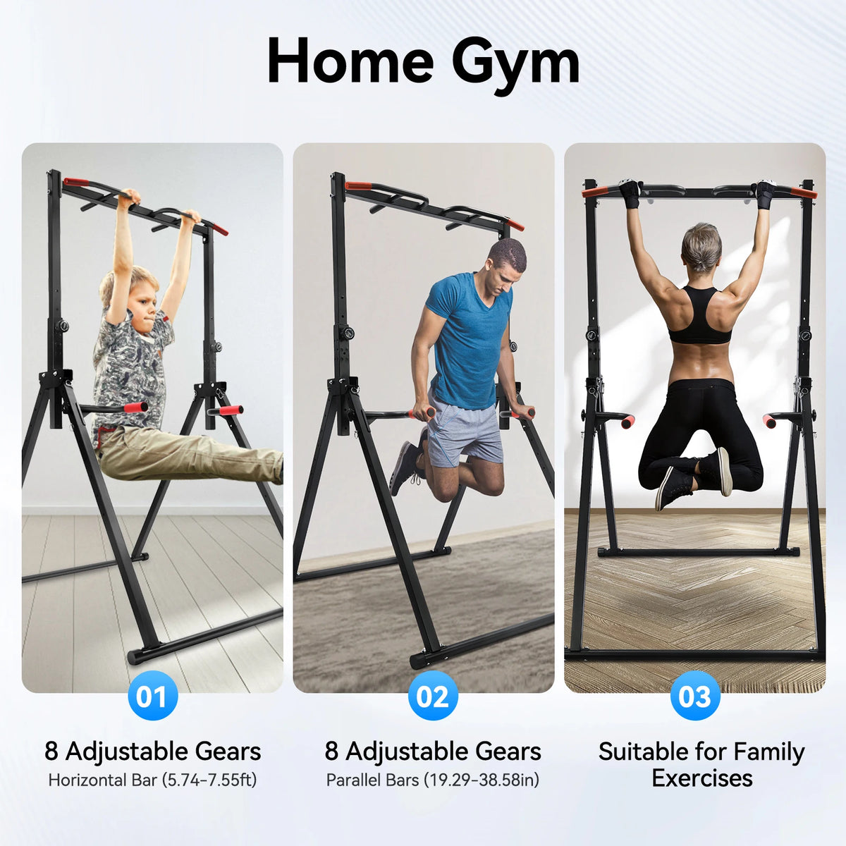 Adjustable Foldable Pull Up Station For Home Strength Training