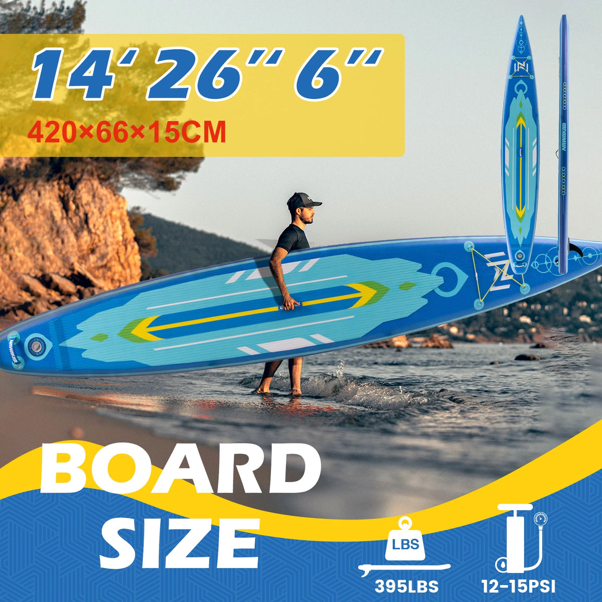 US Stock High Quality Stand Up Paddleboard Double Thickened Surfboard
