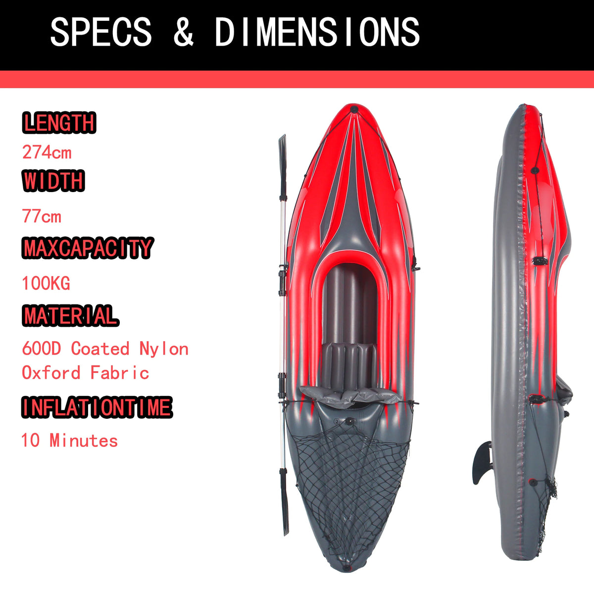 HHSJZWCY Inflatable Fishing Kayak With Paddles And Portable Pump
