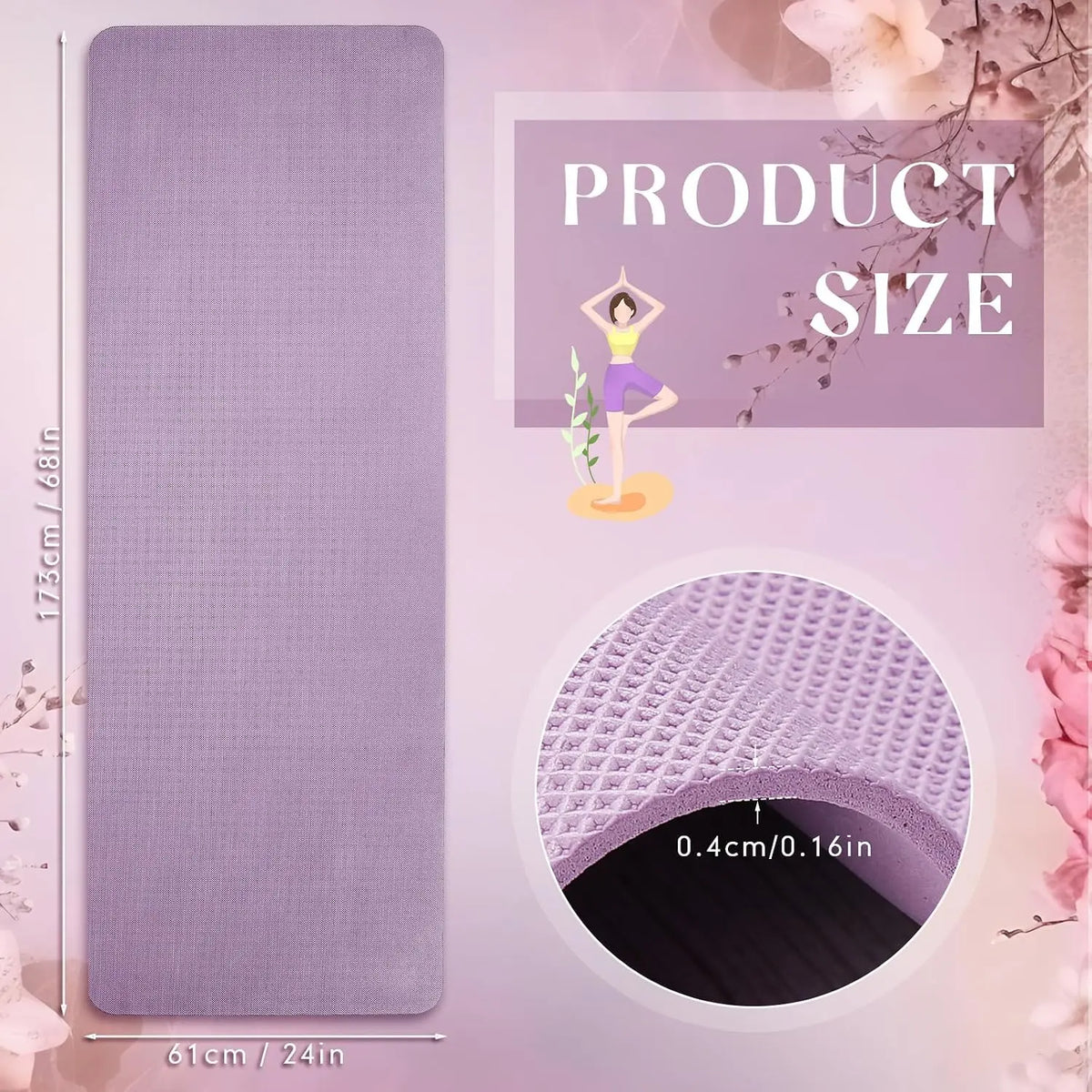 Non Slip Exercise Yoga Mats For Home Fitness And Workout