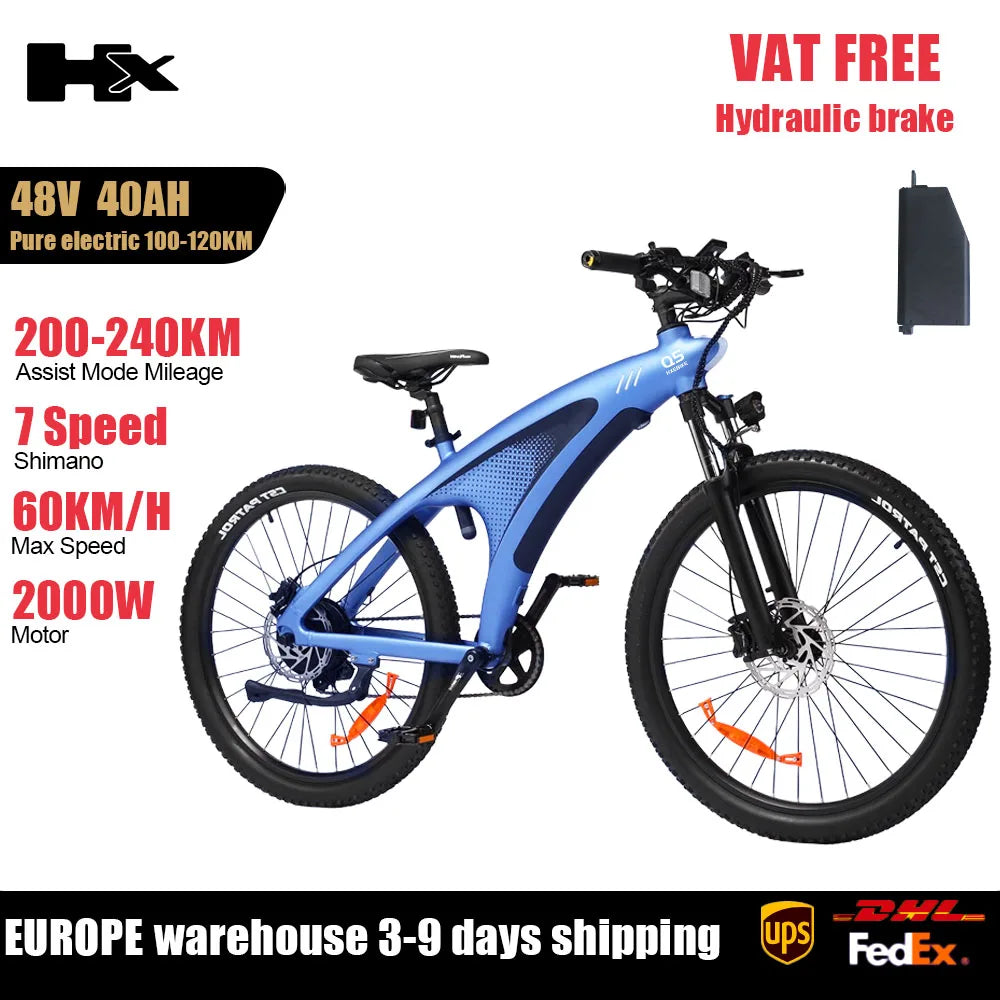 Huanci Q5 2000W Torque Sensor Electric Mountain Bike Removable Battery
