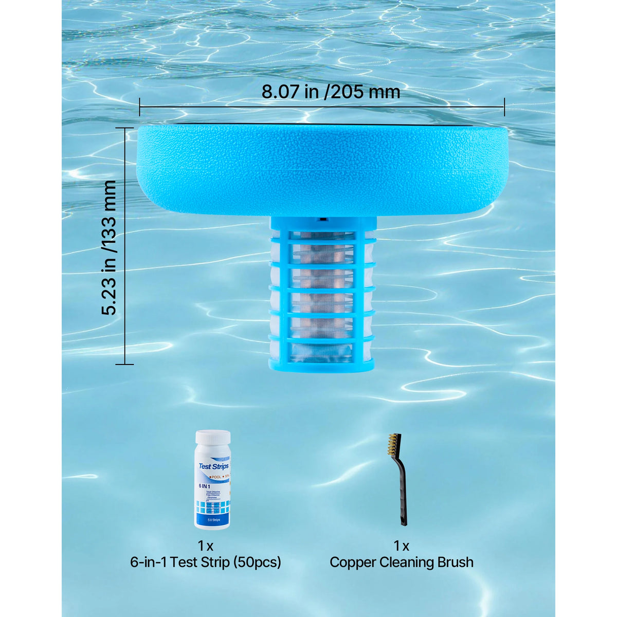 SucceBuy Solar Pool Ionizer Copper Floating Chlorine Free Water Purifier