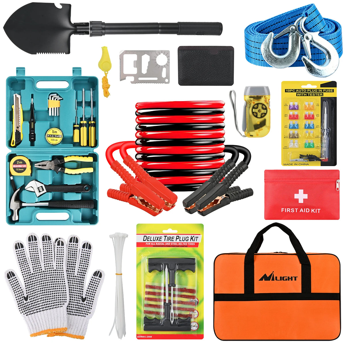 Nilight Car Emergency Kit With Jumper Cable And First Aid