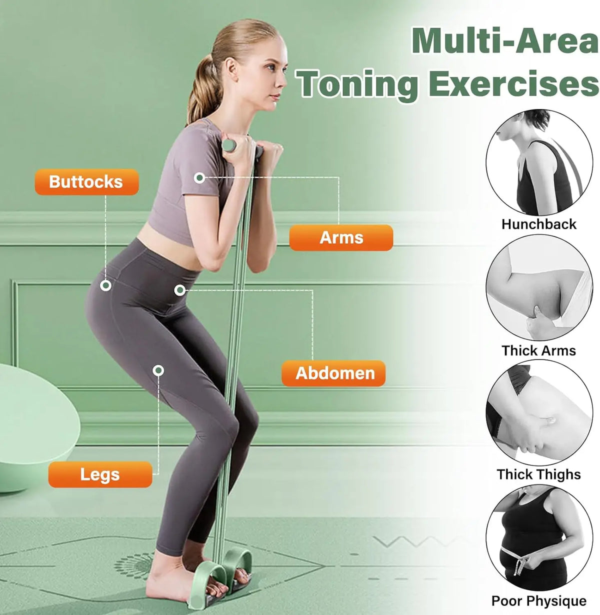 Multifunctional Natural Rubber Pedal Resistance Bands With Handles