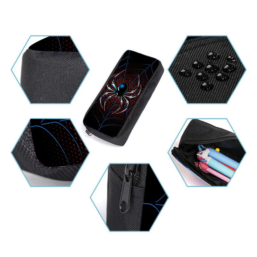 Spider Pattern Three Piece Backpack Set For Kids School Travel