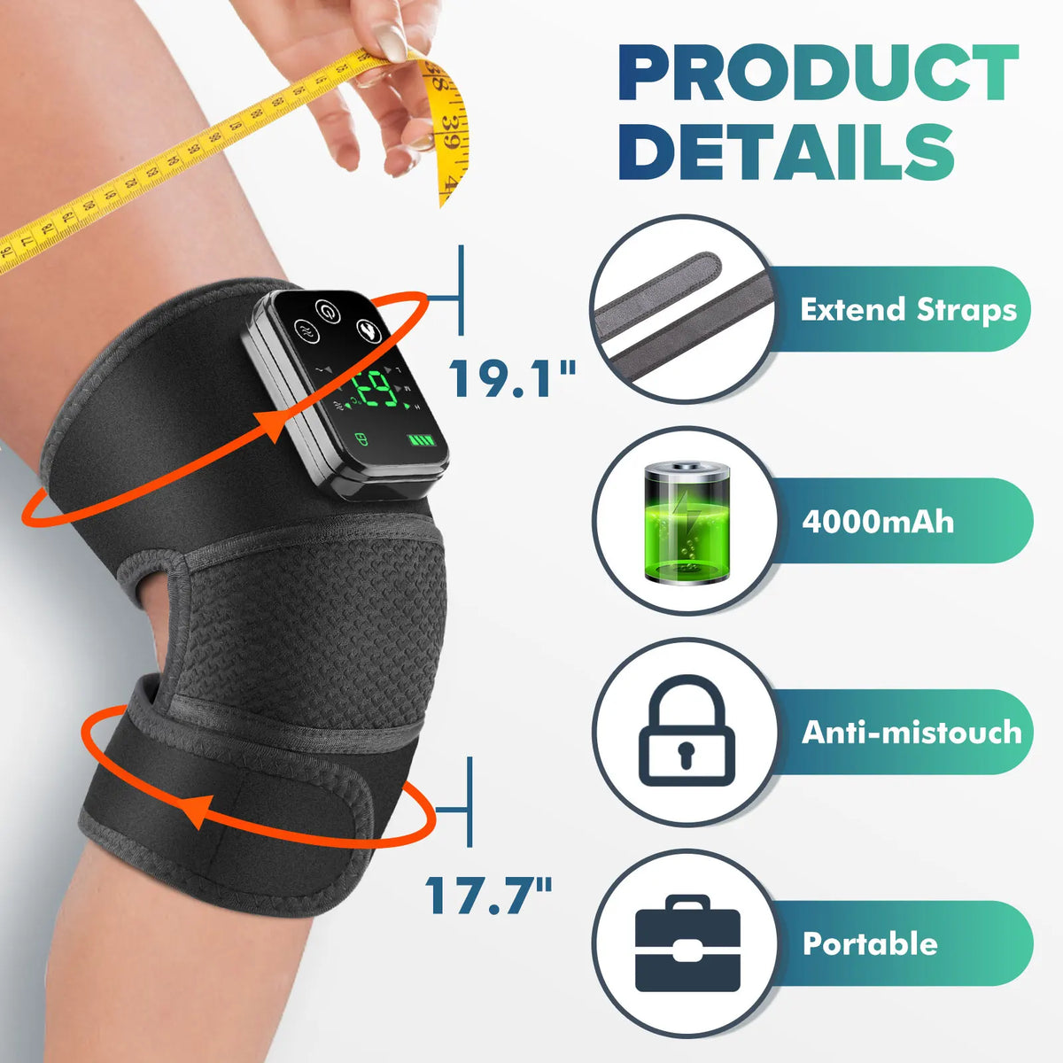LeG Heated Knee Massager With Vibration Electric Heating Joint Relief