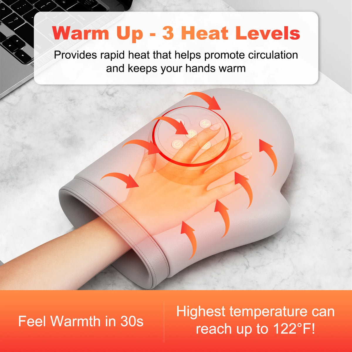 Leercon Portable Hand Massager With Heating And Vibration Therapy