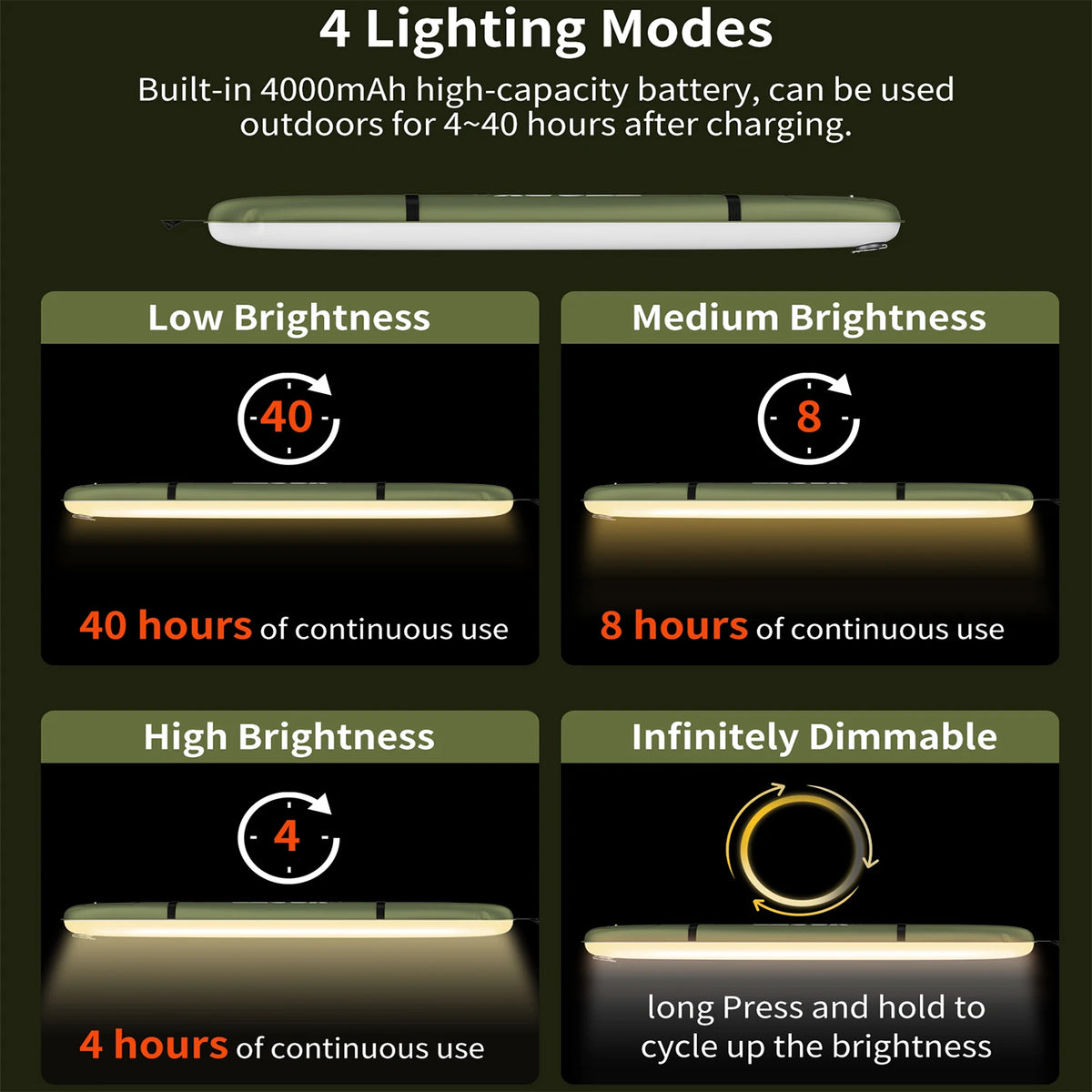 Portable Foldable Inflatable Camping Light Rechargeable Outdoor Tent Light
