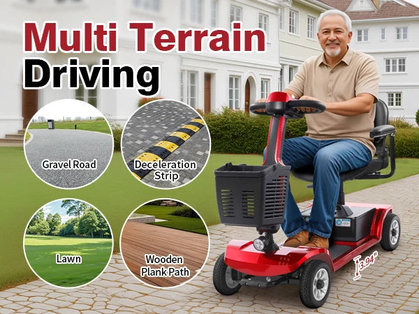 Long Range Foldable Electric Mobility Scooter With Extended Magnetic Brake