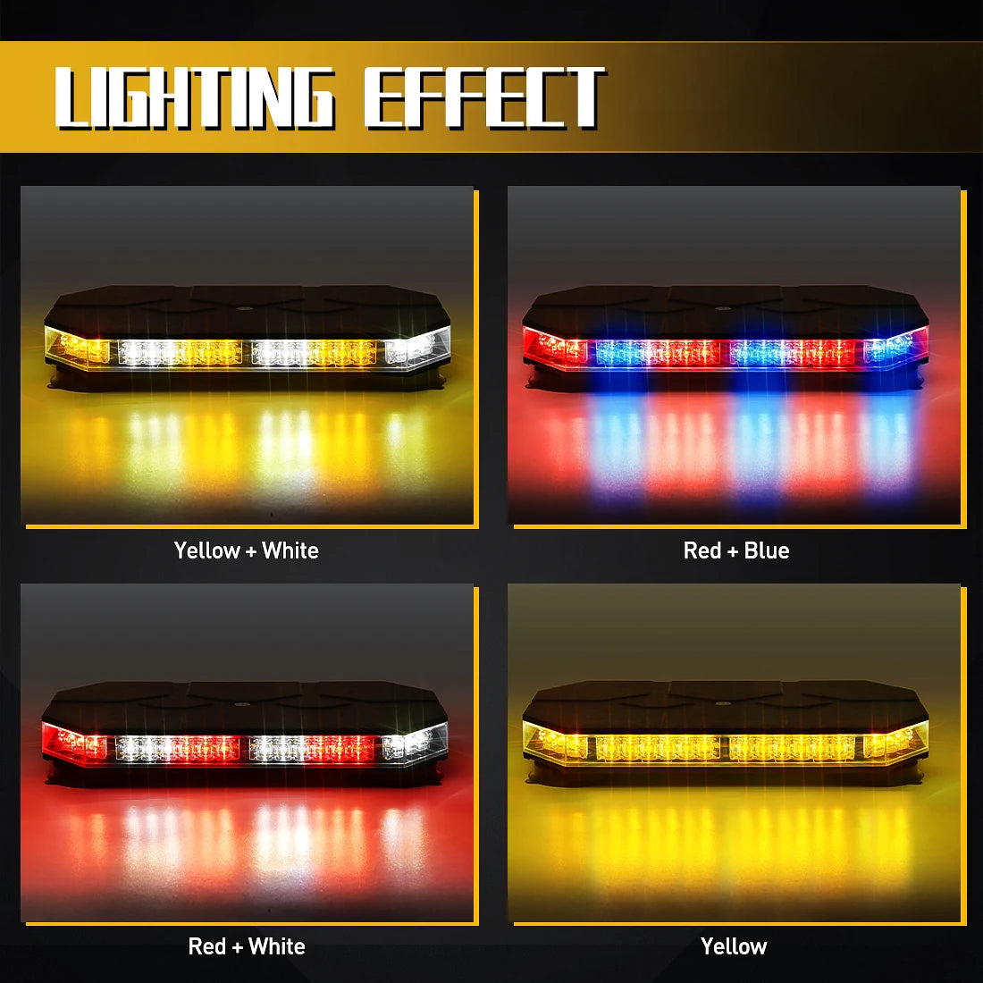 Magic Color 42 LED Magnetic Strobe Warning Light For Trucks
