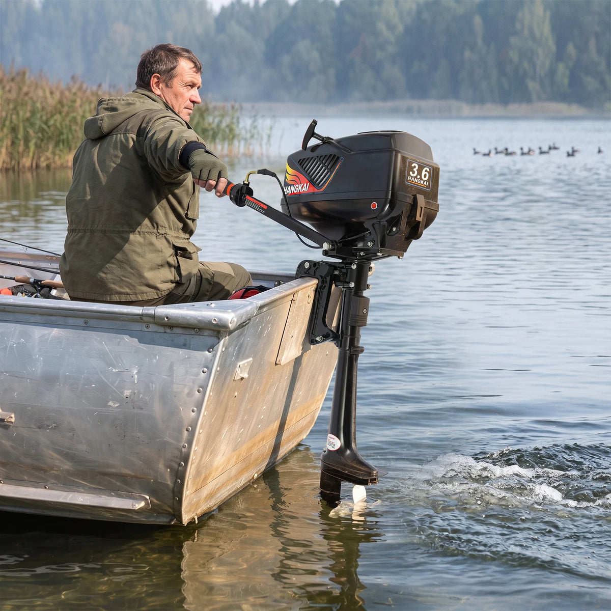 Portable Marine Outboard Motor With CDI Ignition For Fishing Boats