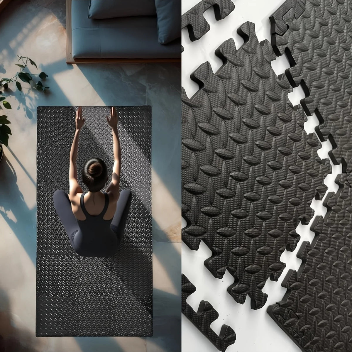 Interlocking Eva Foam Exercise Mats Anti Slip Shock Absorbing Waterproof