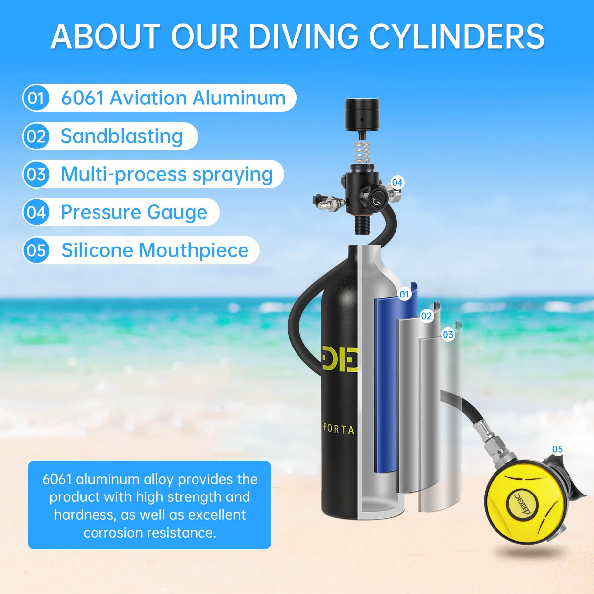 DidEEP Portable Scuba Diving Tank Set For Outdoor Underwater Adventures