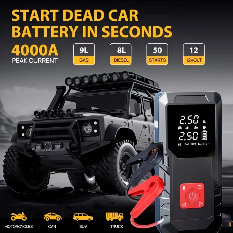 Pownym Portable Car Jump Starter Power Bank Dual USB Charger