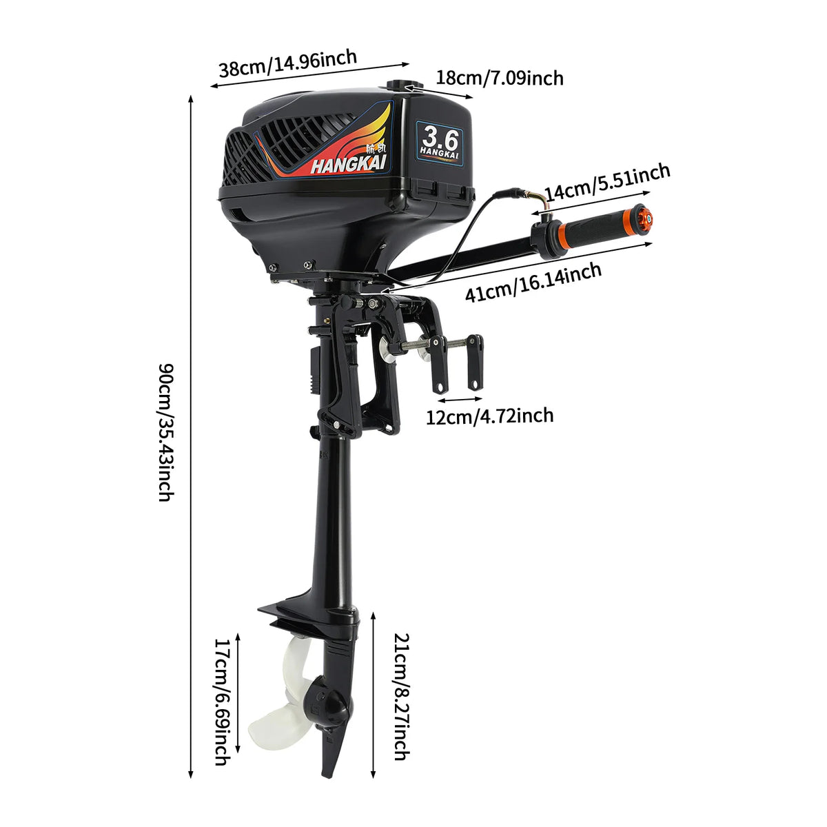 Portable Marine Outboard Motor With CDI Ignition For Fishing Boats