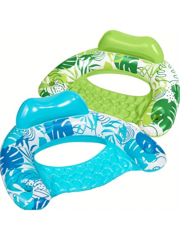 Joyfy Inflatable Pool Lounge Chairs With Dual Cup Holders