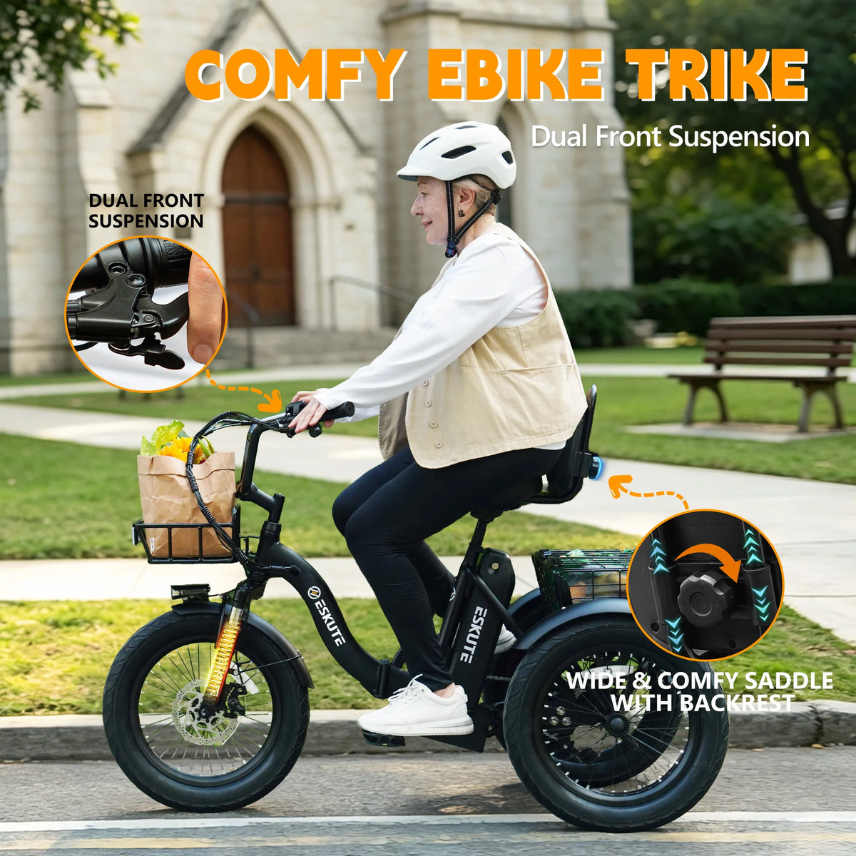 ESKUTE Electric Folding Trike Provides Reliable Performance And Comfort