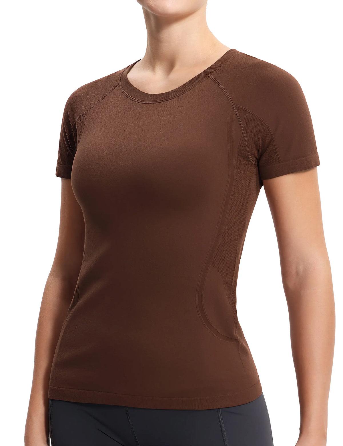 The Gym People Womens Seamless Workout Tee Shirt Short Sleeve