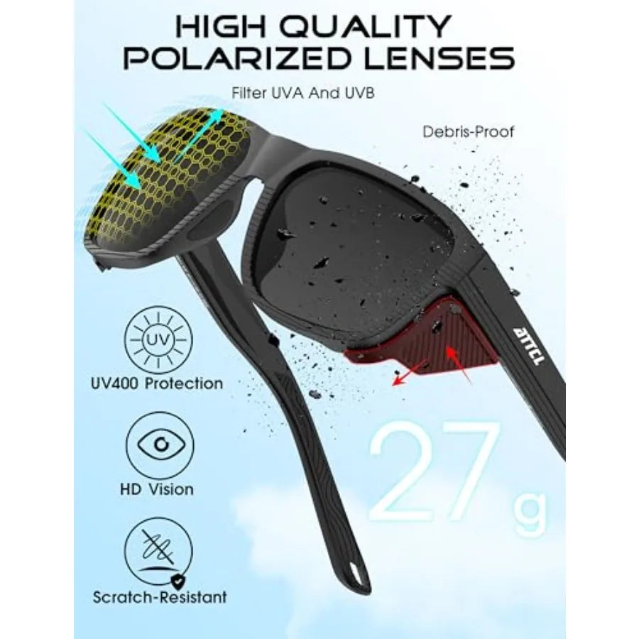 Lightweight Polarized Sports Sunglasses With TR90 UV Protection Frames