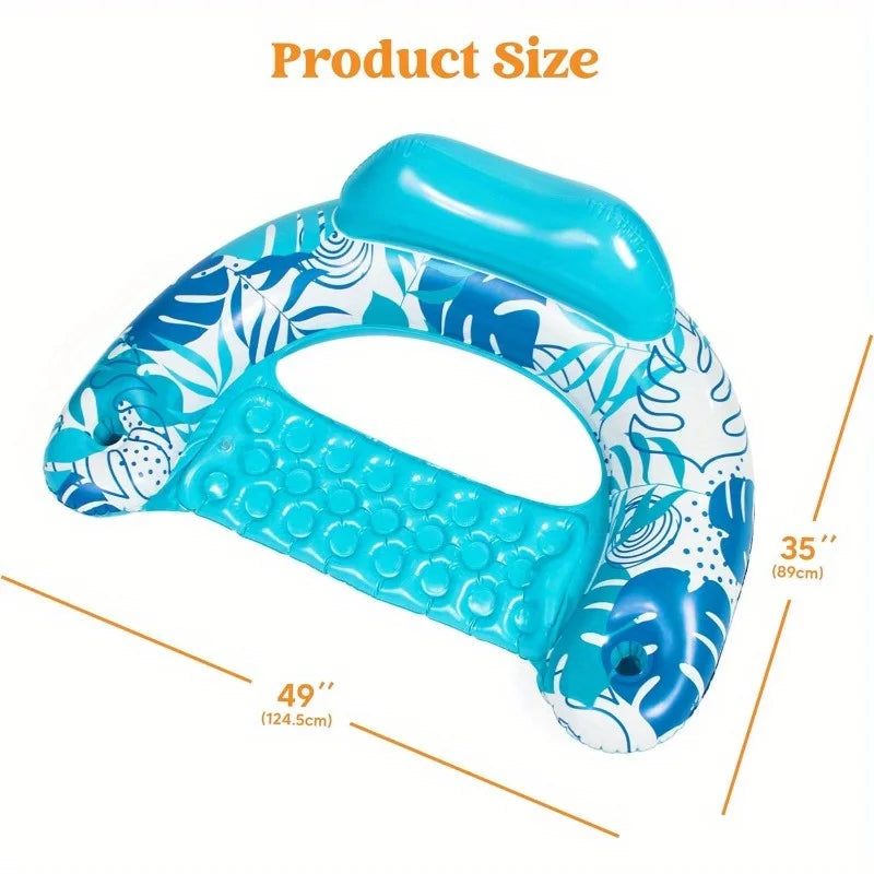 Joyfy Inflatable Pool Lounge Chairs With Dual Cup Holders
