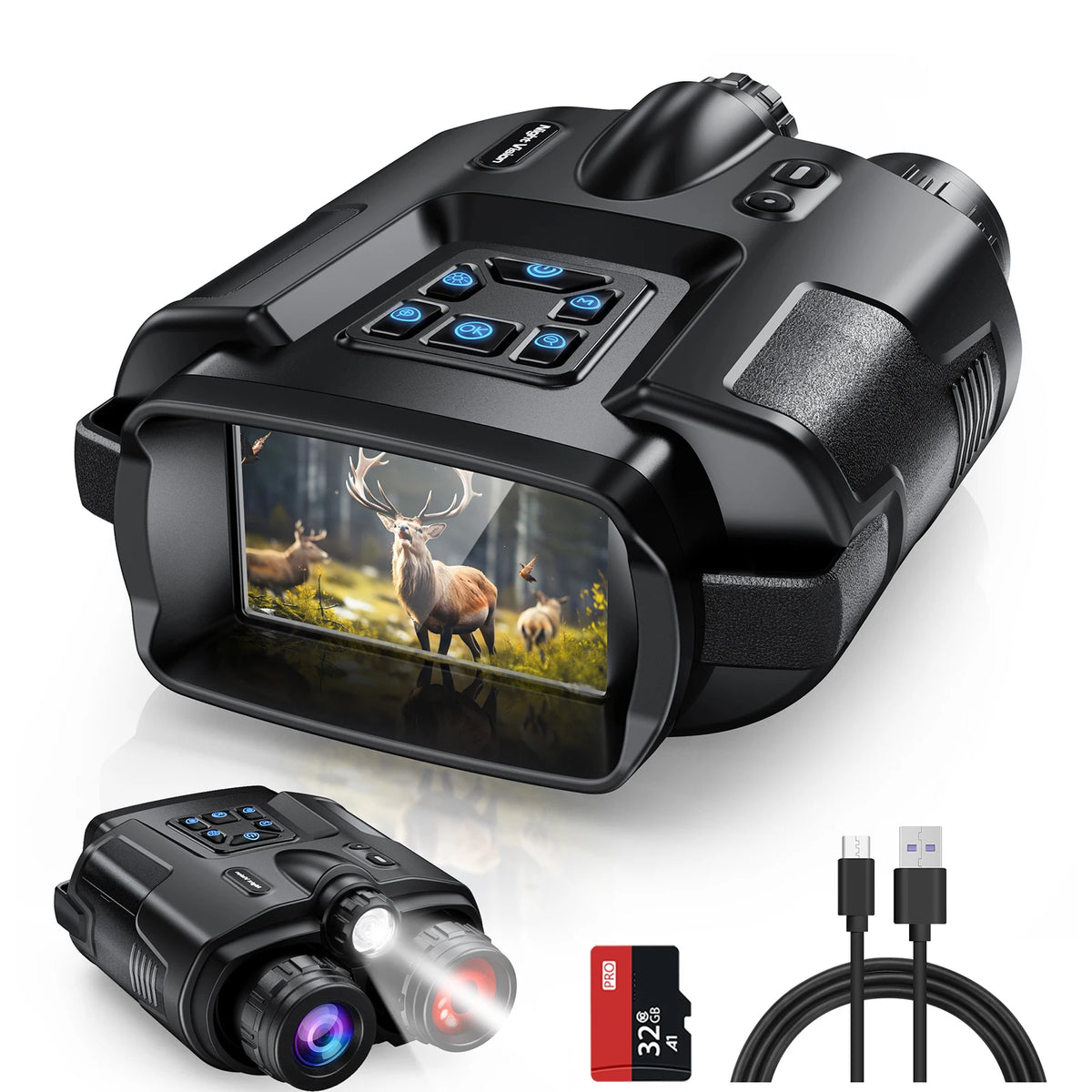 USB Rechargeable 4K Night Vision Binoculars With 8X Digital Zoom