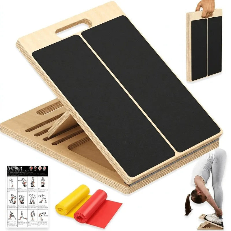 Adjustable Wooden Slant Board for Calf Stretching and Ankle Therapy