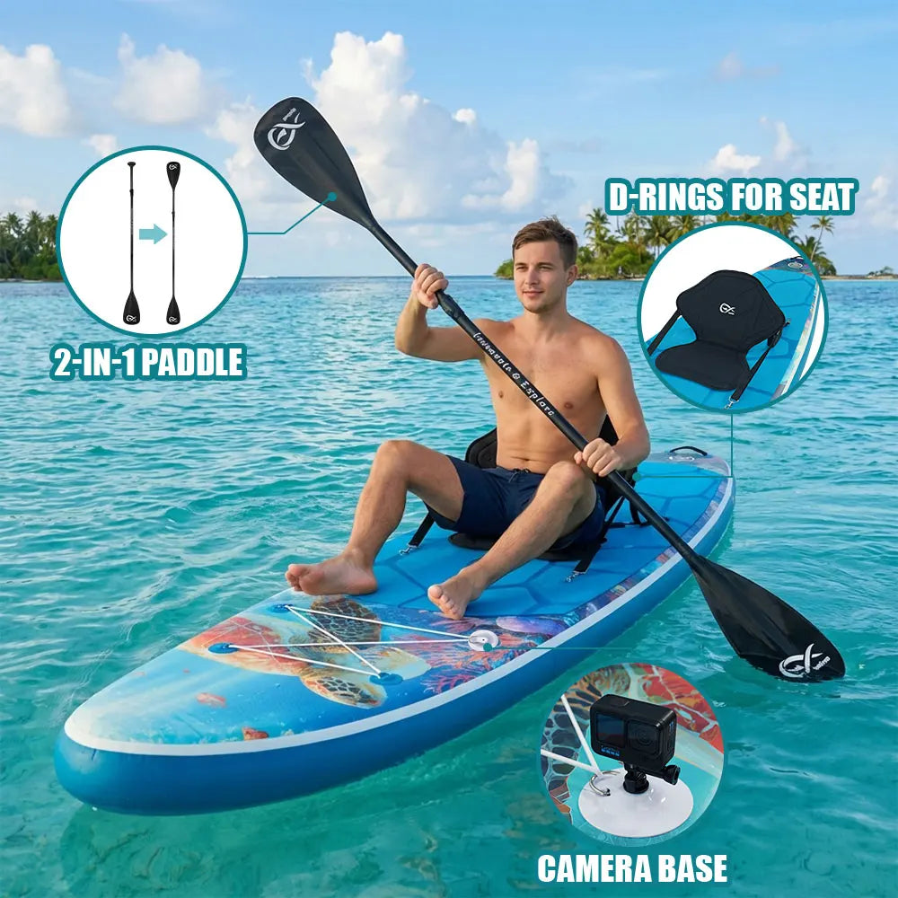 InnoExpo Inflatable Stand Up Paddle Board With Surf Accessories