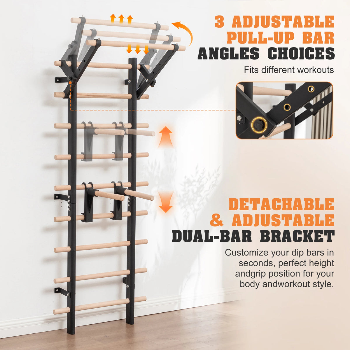 Wall Mounted Steel Frame Stall Bars With Pull Up Station