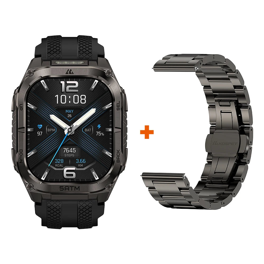 Kospe Tank M4c Gps Smartwatch With Flashlight And Health Tracking