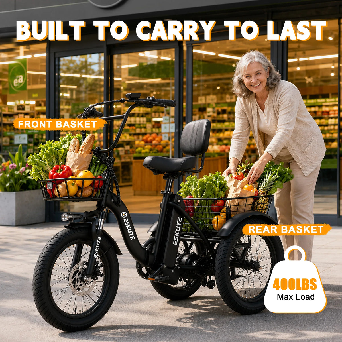 ESKUTE Electric Folding Trike Provides Reliable Performance And Comfort