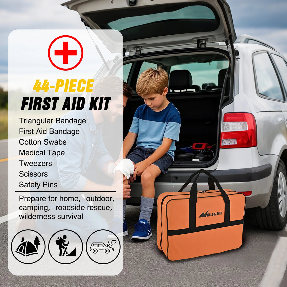 Nilight Car Emergency Kit With Jumper Cable And First Aid