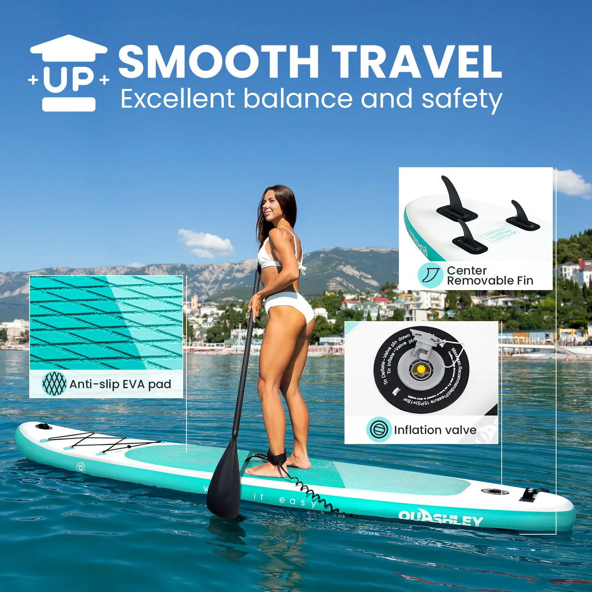Quashley Inflatable Stand Up Paddle Board Complete Set