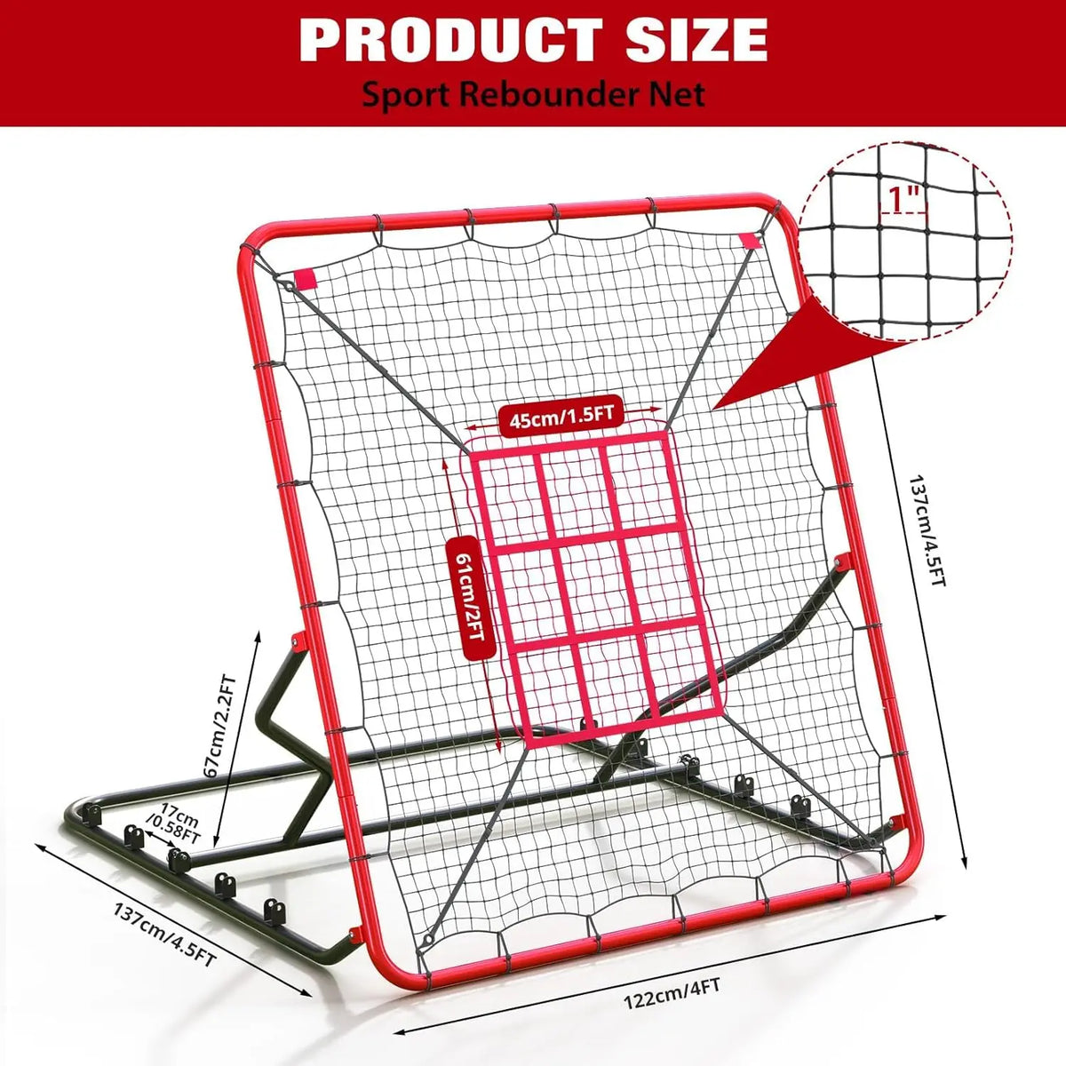 HiMISS Adjustable Multisport Rebounder Net For Baseball Soccer Drills