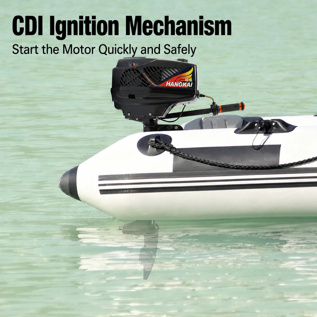 Portable Marine Outboard Motor With CDI Ignition For Fishing Boats