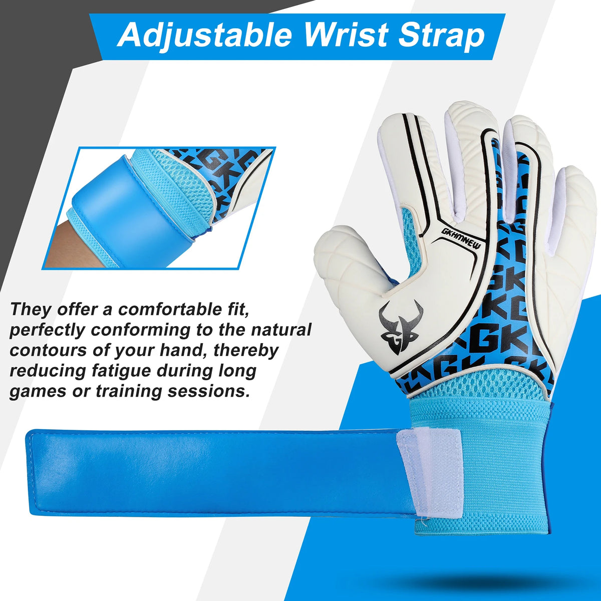 GKHMNEW Professional Soccer Goalkeeper Gloves With Strong Grip Palms