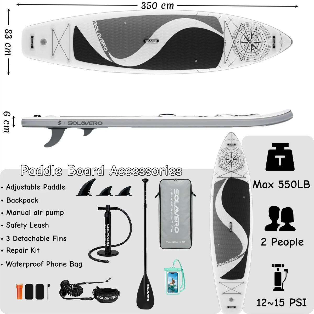 Nebmaax Inflatable Stand Up Paddle Board With Stable Ride