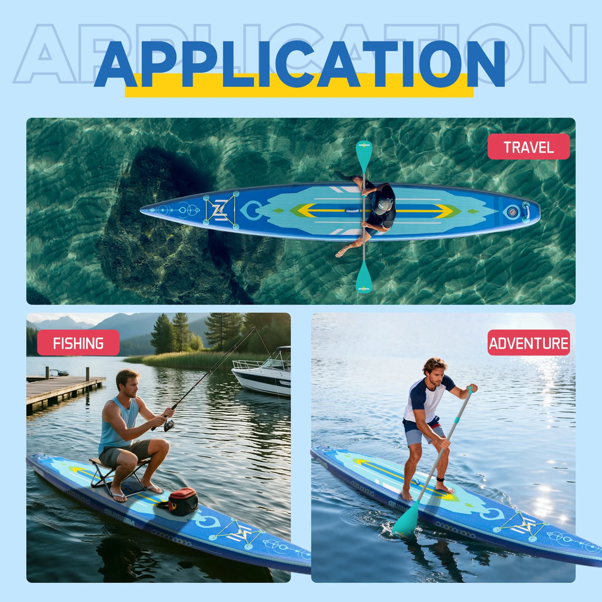 US Stock High Quality Stand Up Paddleboard Double Thickened Surfboard