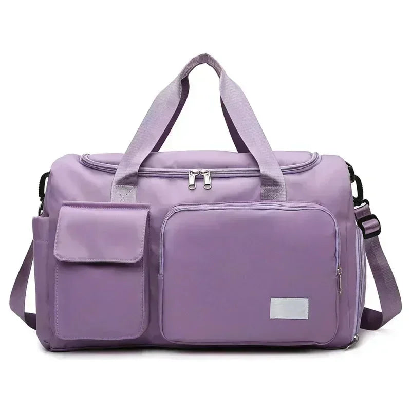 Large Capacity Nylon Travel Duffel Bag Featuring Shoe Compartment