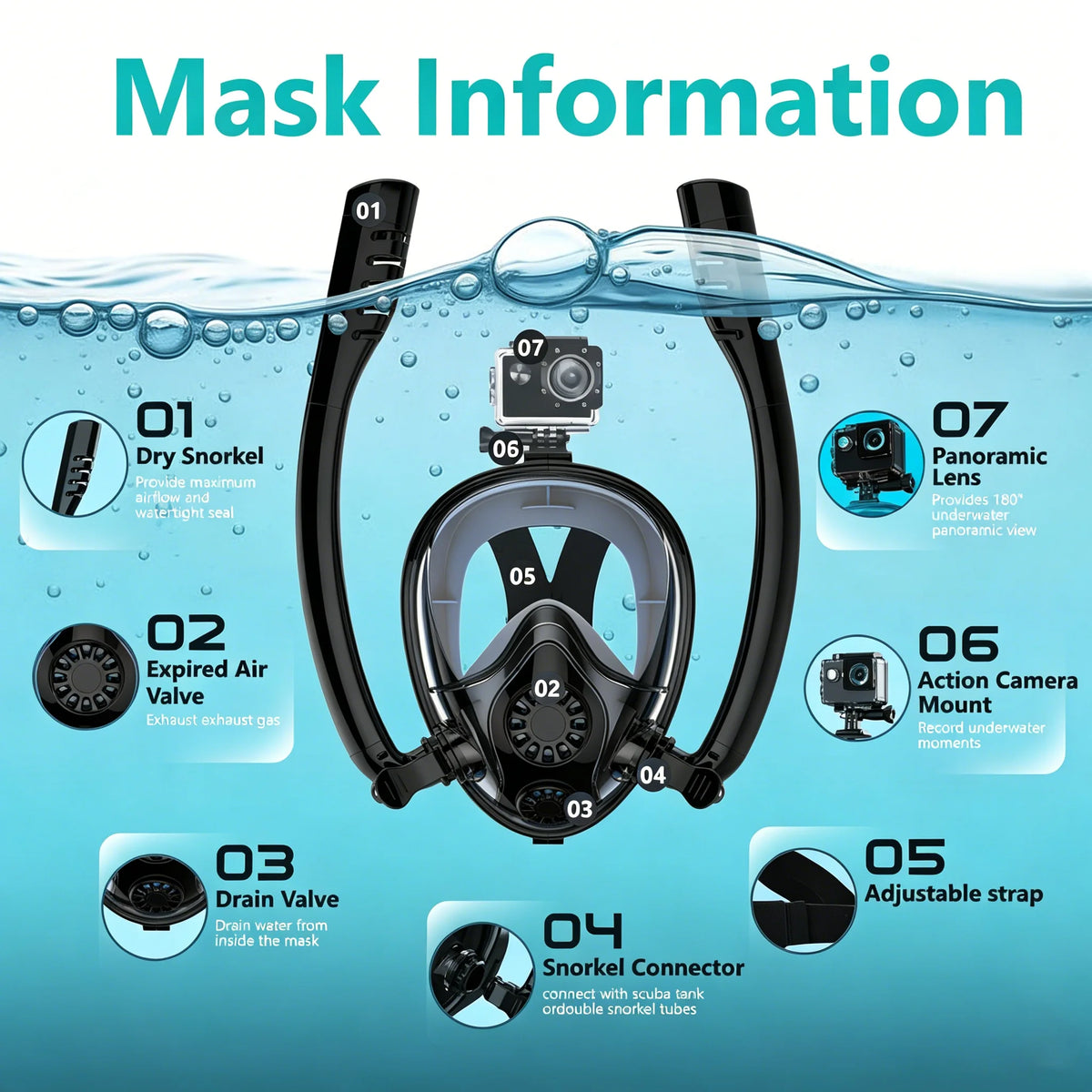 Portable Mini Diving Tank With Snorkel Mask And Pump